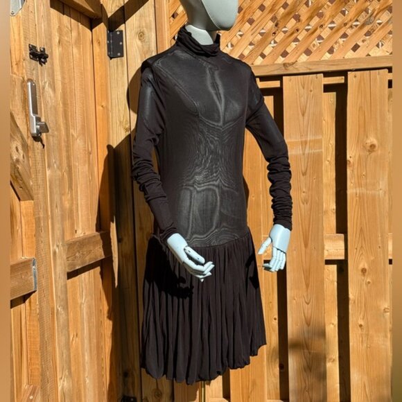🆕 RAT & BOA 🧿 NWOT Lui Sheer Mesh Long Sleeve Mini Dress, Black - Sz L - Picture 5 of 16